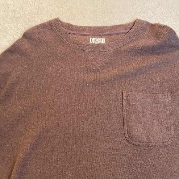 Duluth Mens Shirt 2XL Brown Long-Sleeve Crew Neck With Pocket - Picture 4 of 10